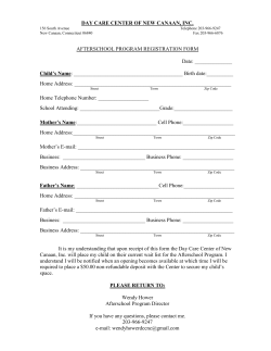 DAY CARE CENTER OF NEW CANAAN, INC