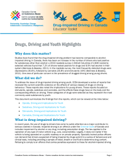 Drugs, Driving and Youth Highlights