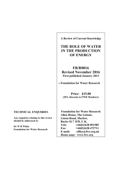 THE ROLE OF WATER IN THE PRODUCTION OF ENERGY FR