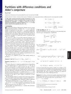 Partitions with difference conditions and Alder`s