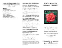 Santa Fe Rose Society Schedule of Events 2017