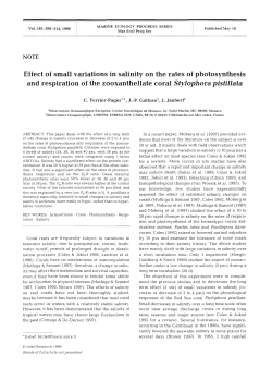 Effect of small variations in salinity on the rates of photosynthesis