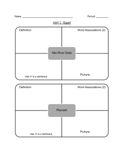 Unit 1 : Egypt Picture Nile River Delta Definition Word Associations