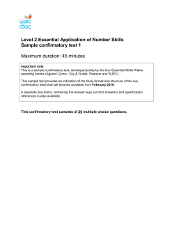 Level 2 Essential Application of Number Skills Sample