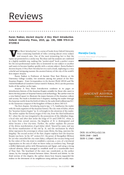 Reviews - Journal of Ancient History and Archaeology