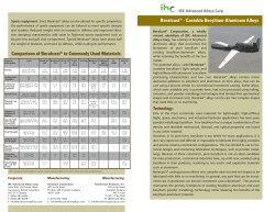 Beralcast&reg; - Castable Beryllium-Aluminum Alloys Comparison of