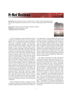 Colin Green on Europe and China: Strategic Partners or - H-Net