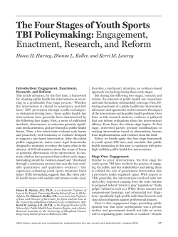 The Four Stages of Youth Sports TBI Policymaking: Engagement