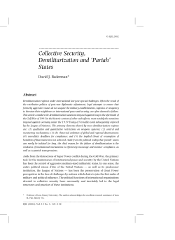 Collective Security, Demilitarization and `Pariah` States