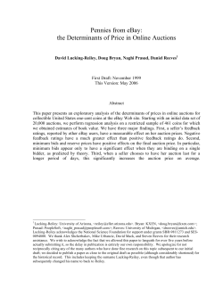 Pennies from eBay: the Determinants of Price in Online Auctions