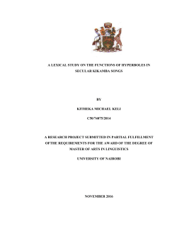 A lexical study on the functions of hyperboles in secular Kikamba