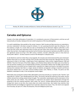 Carvaka and Epicurus - Society of Friends of Epicurus