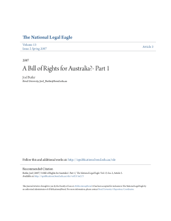 A Bill of Rights for Australia?- Part 1