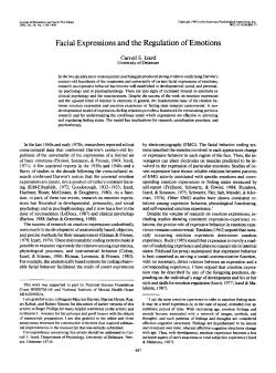 Facial Expressions and the Regulation of Emotions