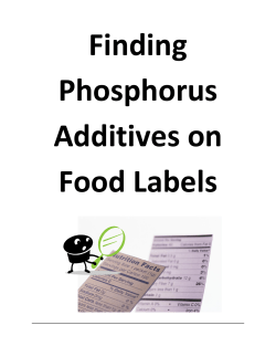 Finding Phosphorus Additive on Food Labels
