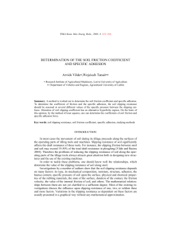 DETERMINATION OF THE SOIL FRICTION