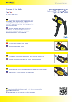 Automatische Abisolierzange Automatic Wire Stripping