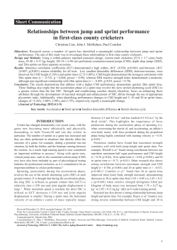 Short Communication Relationships between jump and sprint