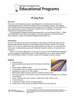 Pi Day Fun! - Mensa for Kids