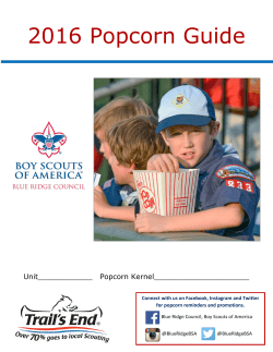 2016 Popcorn Guide - Blue Ridge Council