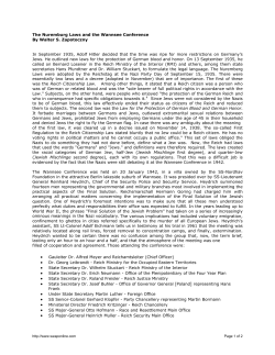 The Nuremburg Laws and the Wannsee Conference