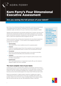 Korn Ferry`s Four Dimensional Executive Assessment