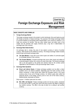 Foreign Exchange Exposure and Risk Management