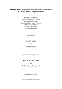Foreign Direct Investment Decision-Making Processes: The Case of