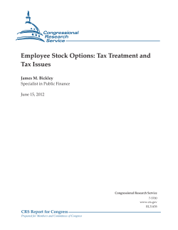 Employee Stock Options: Tax Treatment and Tax Issues