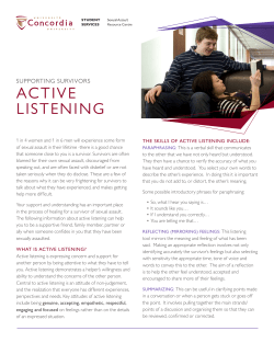 Supporting Survivors: Active Listening