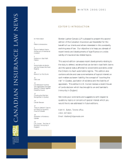 Canadian Insurance Law - Borden Ladner Gervais LLP
