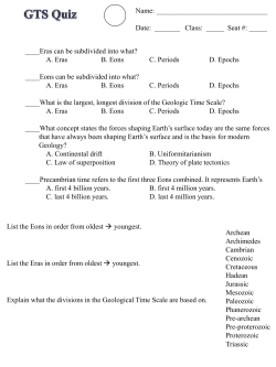 ____Eras can be subdivided into what? A. Eras B. Eons C. Periods