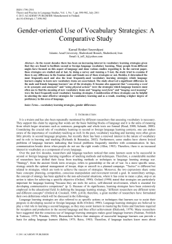 Gender-oriented Use of Vocabulary Strategies: A Comparative Study