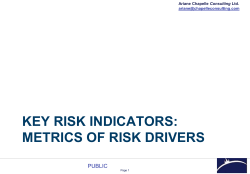 key risk indicators: metrics of risk drivers