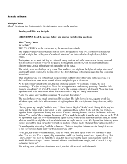 Honors English 9 Sample Mid-term