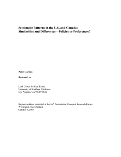 Settlement Patterns in the US and Canada