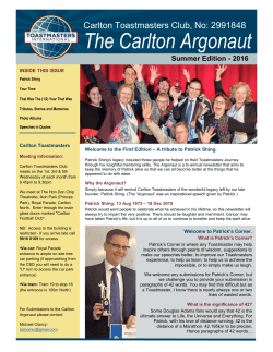 The Carlton Argonaut Summer Edition