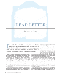 Dead Letter - Philadelphia Bar Association