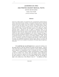 leonardo da vinci and printed ancient medical texts