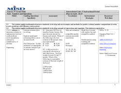 Course: 5th Grade Math Instructional Unit