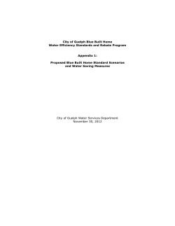 City of Guelph Blue Built Home Water Efficiency Standards and