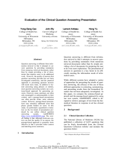 Evaluation of the Clinical Question Answering Presentation