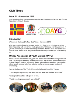 Club Times Issue 21 - Orkney Islands Council