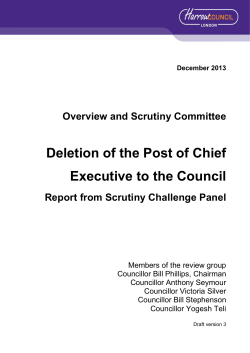Deletion of the Post of Chief Executive to the