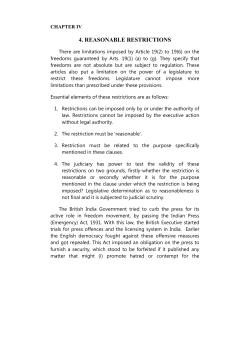 4. reasonable restrictions - NALSAR Proximate Education