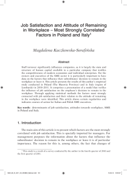 Job Satisfaction and Attitude of Remaining in