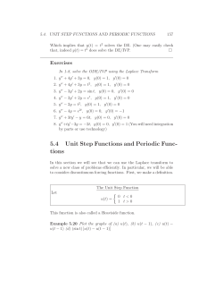 Laplace Transforms u(t-a)
