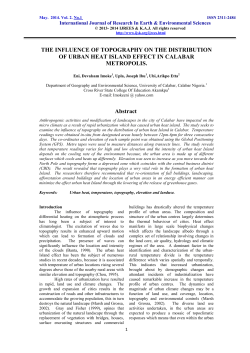 THE INFLUENCE OF TOPOGRAPHY ON THE DISTRIBUTION OF