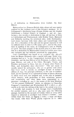 NOTES. 1. A dedication to Belatucadrus from Carlisle. By ERIC