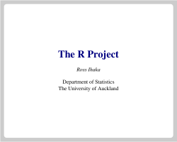 The R Project - Department of Statistics